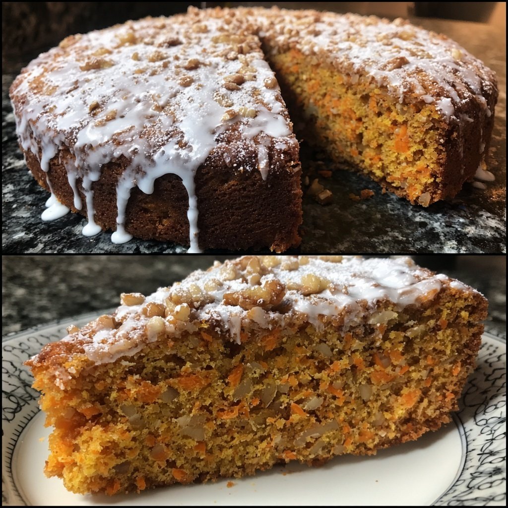 Karottenkuchen Mit Dinkelmehl Und Nüssen