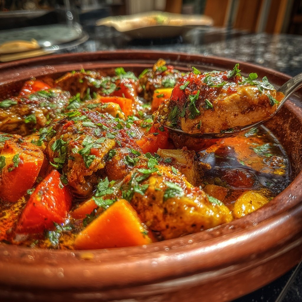 Internationale Küche Marokkanisches Hähnchen-Tagine