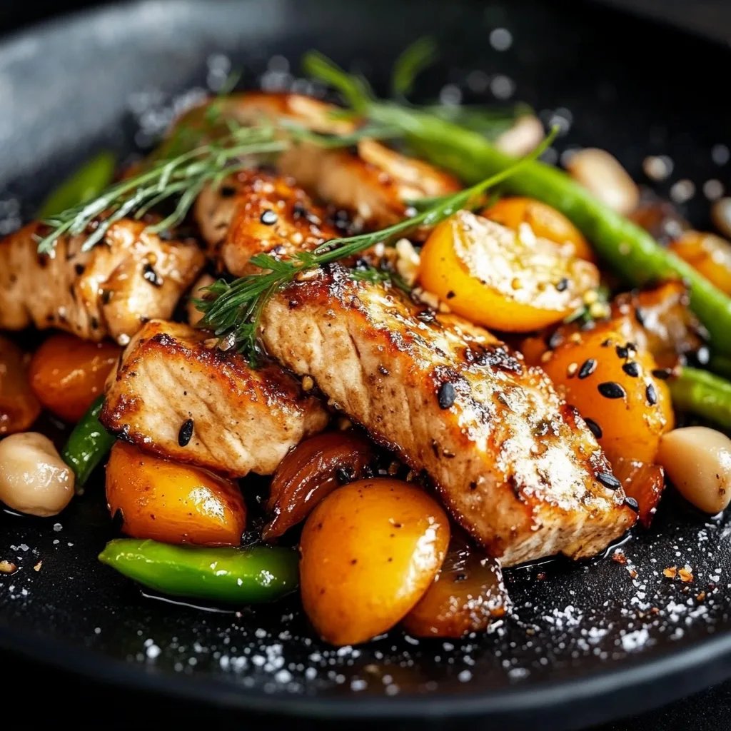 Feuerwerks Hähnchen Pfannengericht