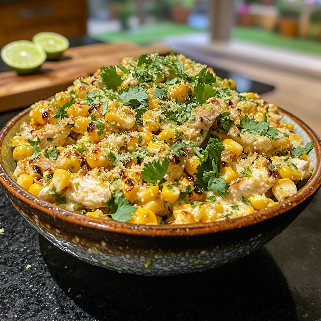 Street Corn Hähnchen Reis Bowl