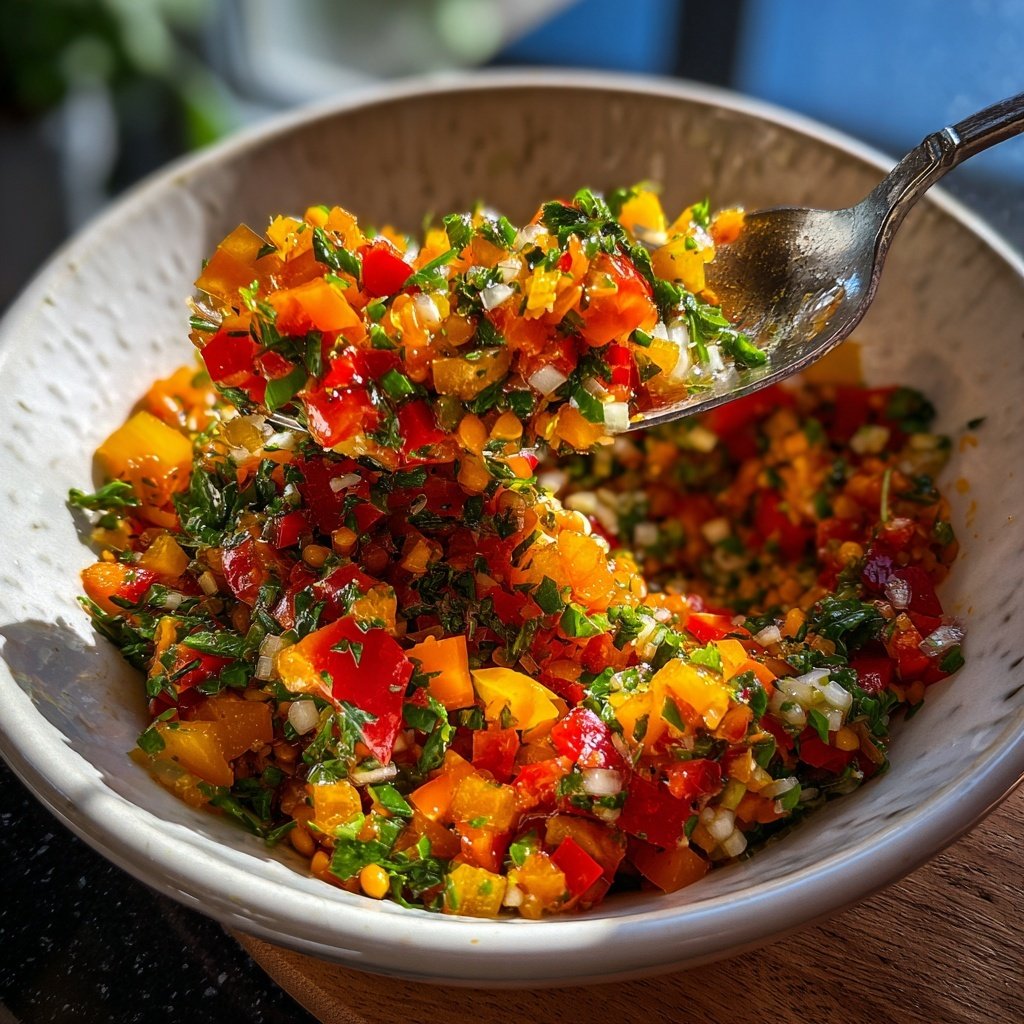 Linsensalat Mit Paprika Zum Grillen