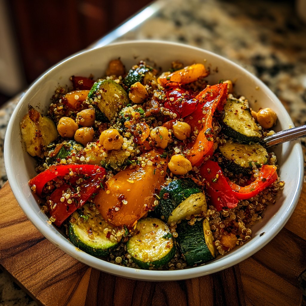 Mittagessen mit Quinoa und Gemüse