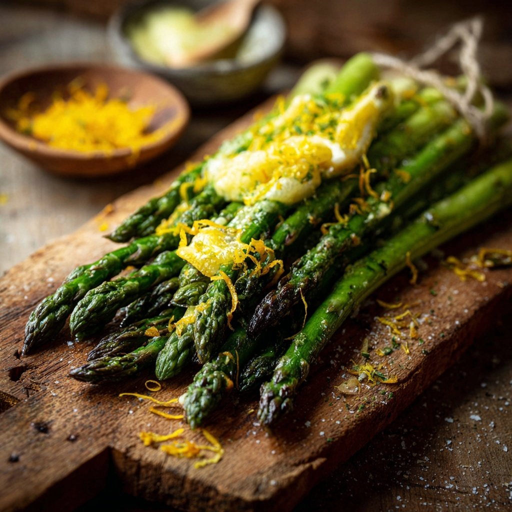 Grüner Spargel Mit Zitronenbutter