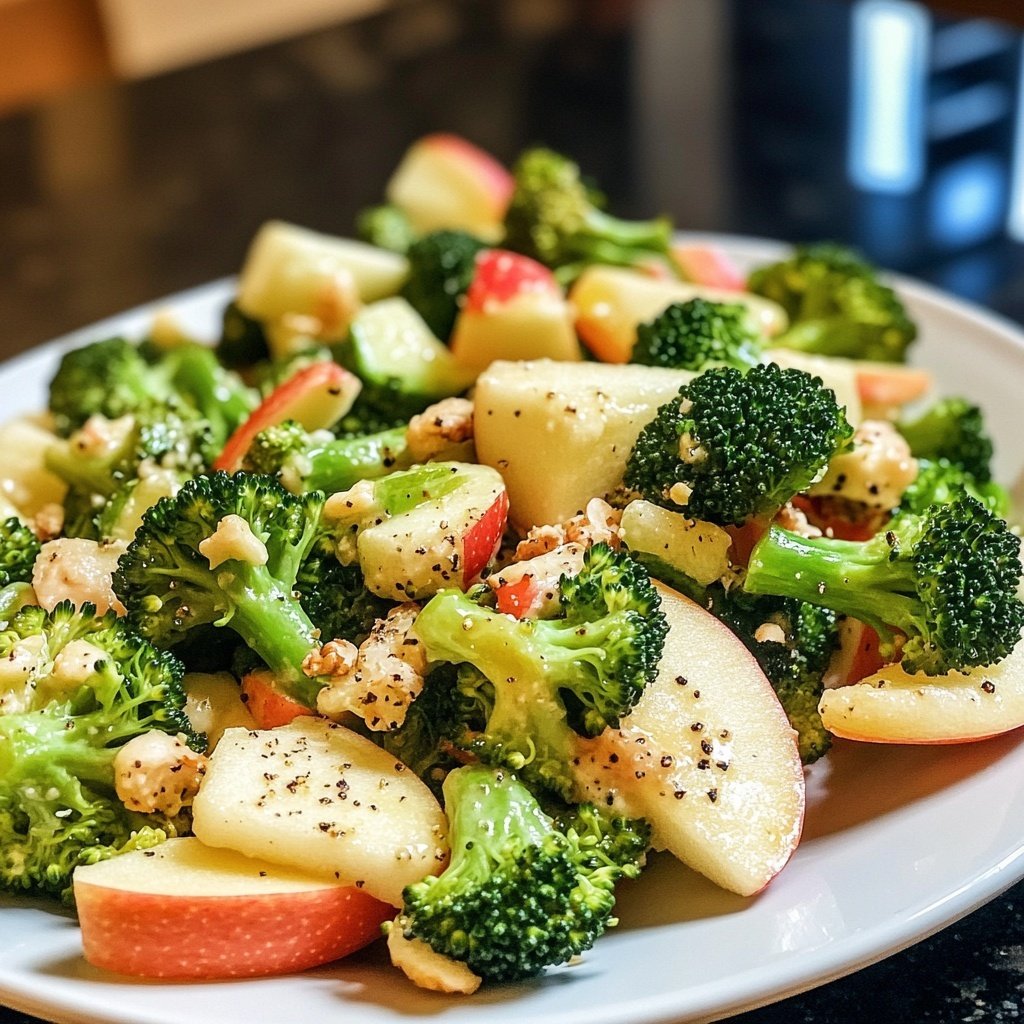Roher Brokkoli-Salat mit Apfel – Vegan und Low Carb