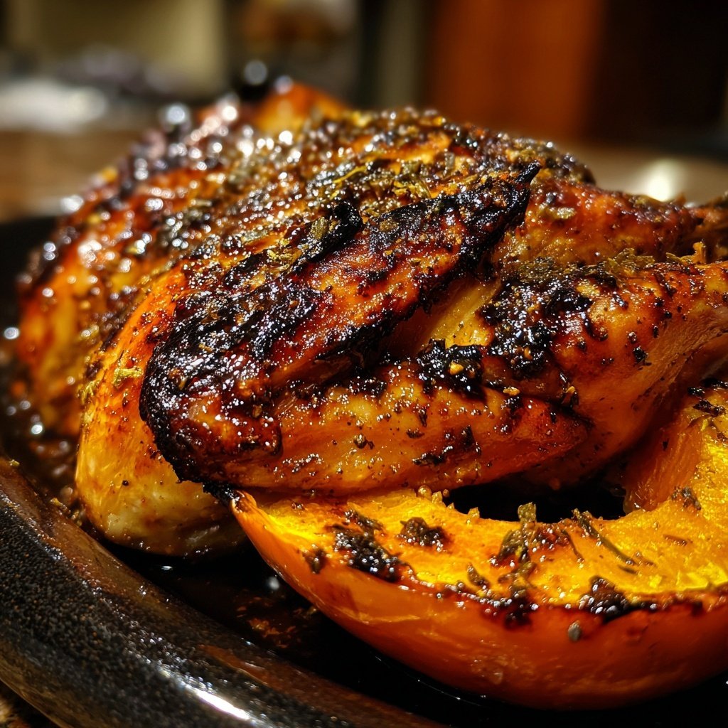 Kalorienarmes Hähnchen Mit Ofen Kürbis