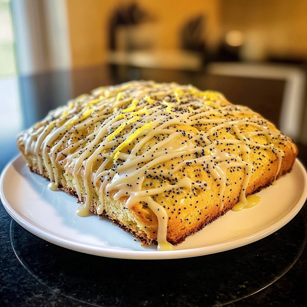 Zitronenkuchen mit Mohn